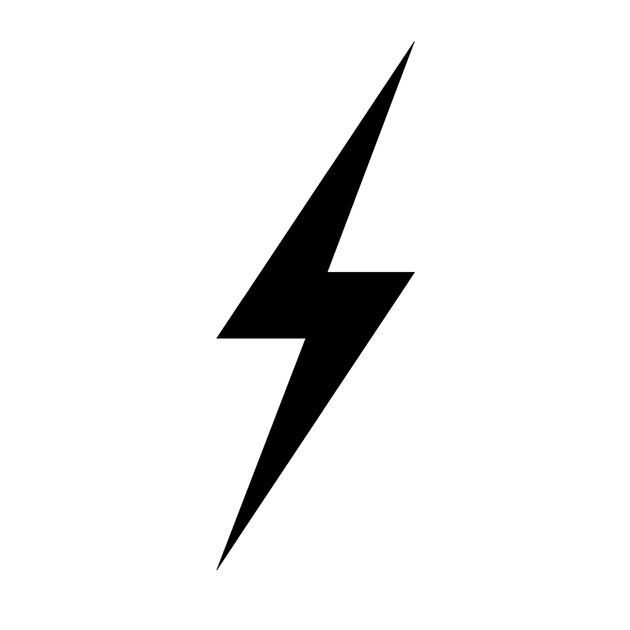 a black and white image of a lightning bolt