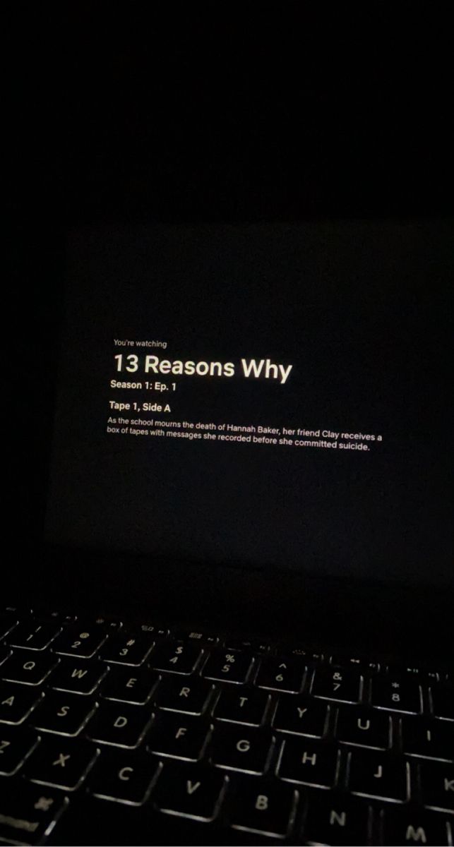 an image of a laptop screen with the text 13 reasons why