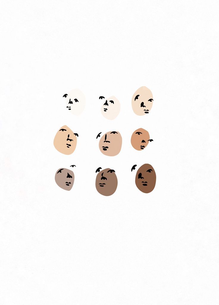 an image of many different faces on a white background