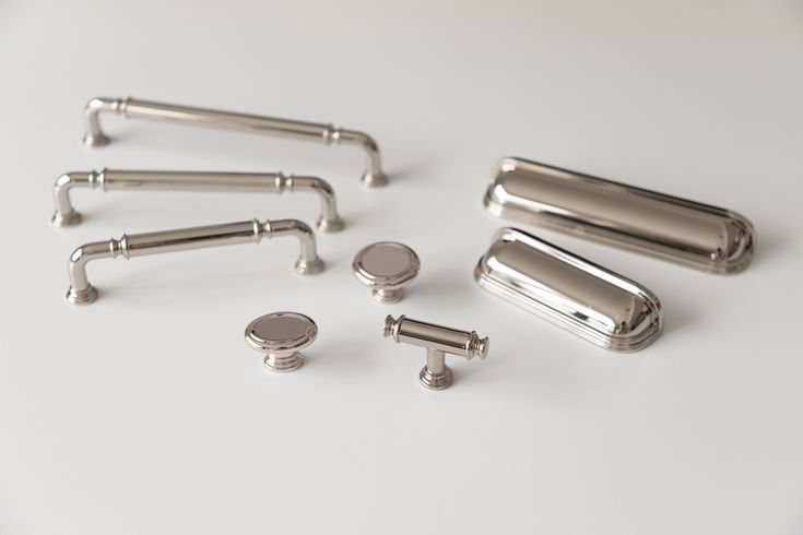 the handles, knobs and pulls are all made of chrome plated brass or stainless steel