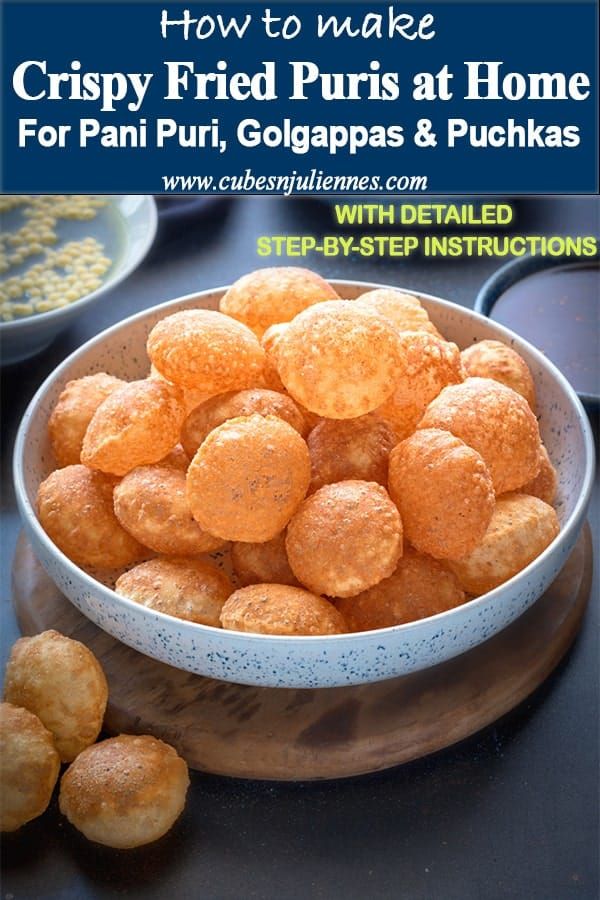 how to make crispy fried puri at home for pani puri, golapas and pickas