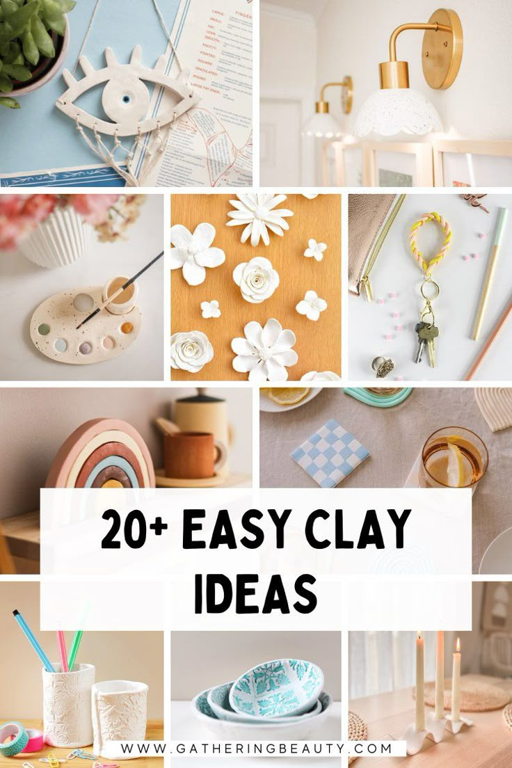 20 easy clay ideas that are perfect for the home decorating project or crafting project