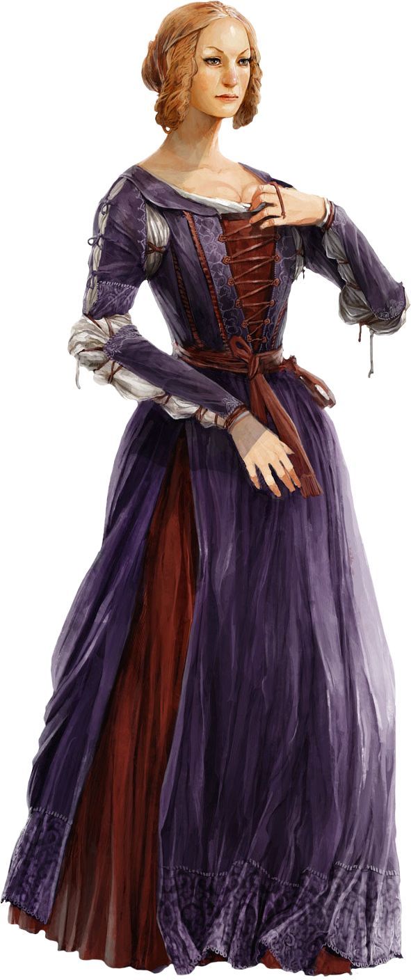 a drawing of a woman in a purple dress