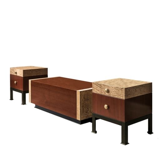 three pieces of furniture sitting on top of each other