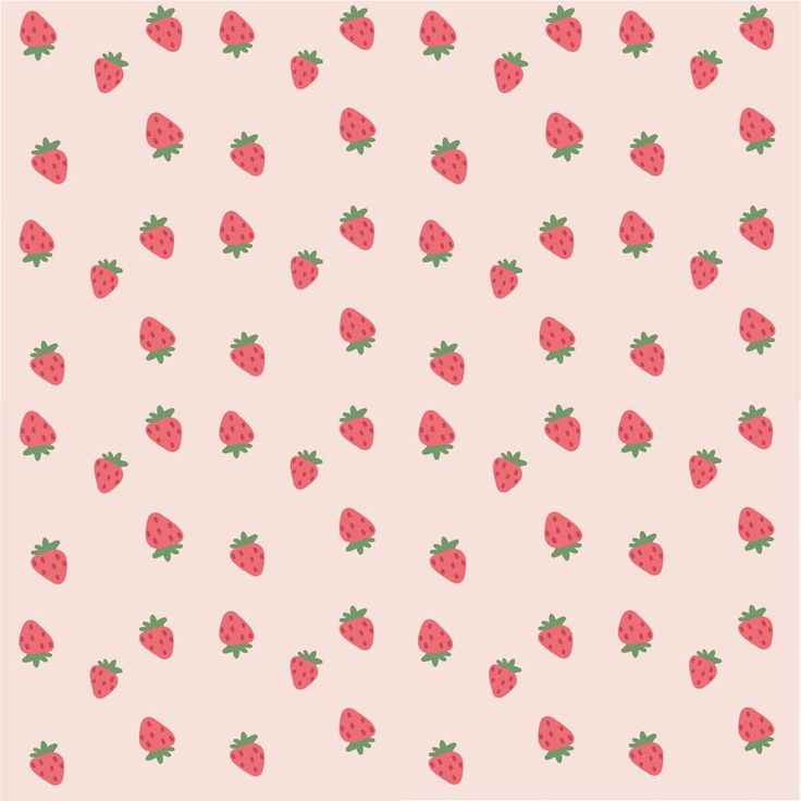 a pink background with strawberries on it