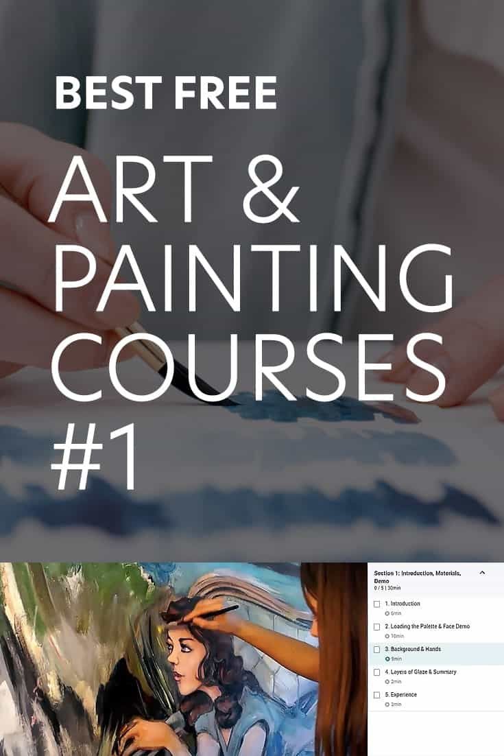 the text reads best free art and painting courses 1