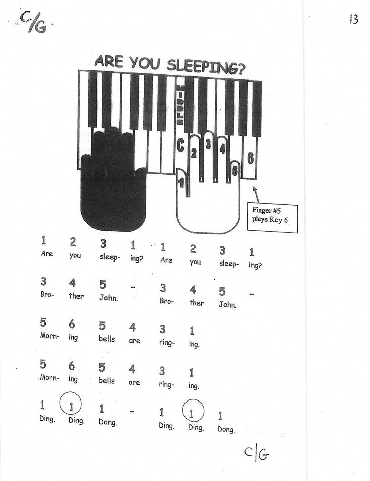 sheet music with piano keys and notes for the song'are you sleeping? '