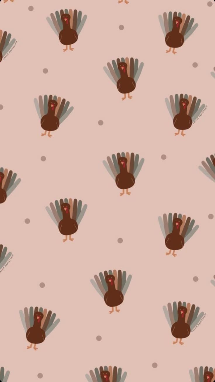 a turkey pattern on a pink background