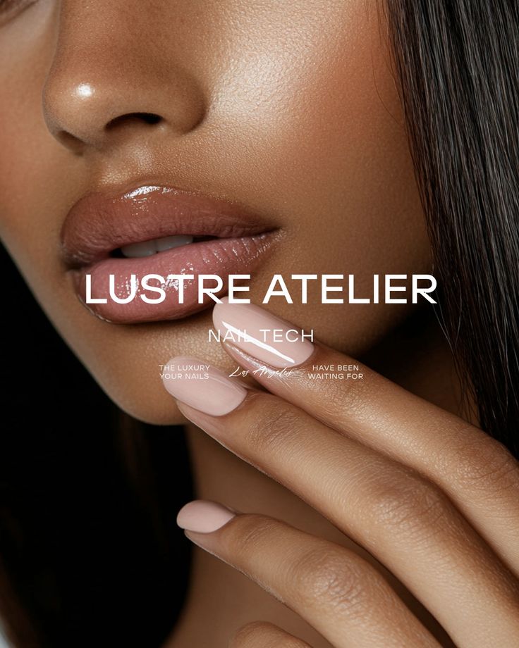 a woman's face with her hand on her lip and the words lusttre atelier