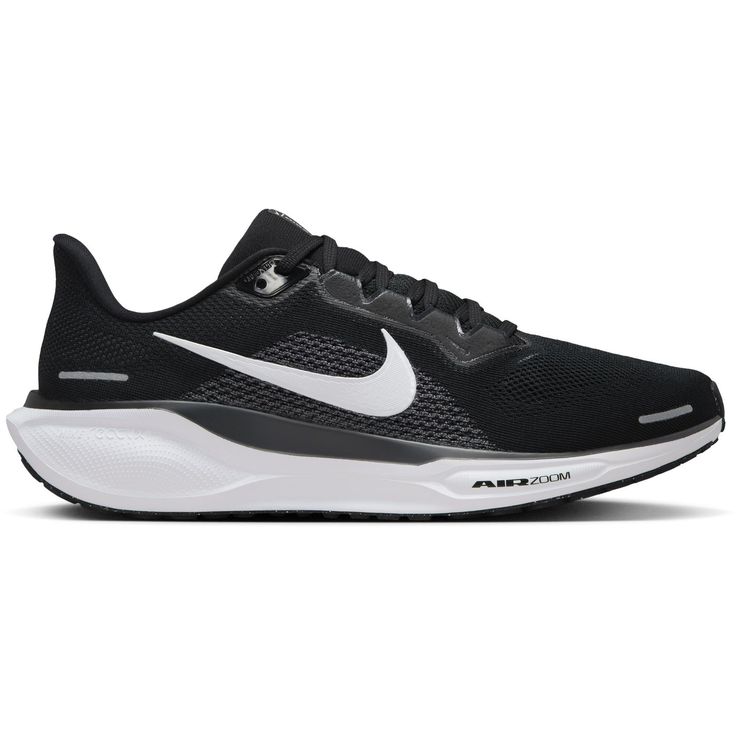 Designed to deliver lightweight energy return with dual Air Zoom units and ReactX foam midsoles  the men's Nike Pegasus 41 road-running shoes will give you an energized ride for your daily miles. Nike Black Trail Running Shoes For Marathon, Nike Pegasus, Black Running Shoes, Road Running, Air Zoom, Man Running, Rei Co-op, Running Shoes For Men, Shoes Black