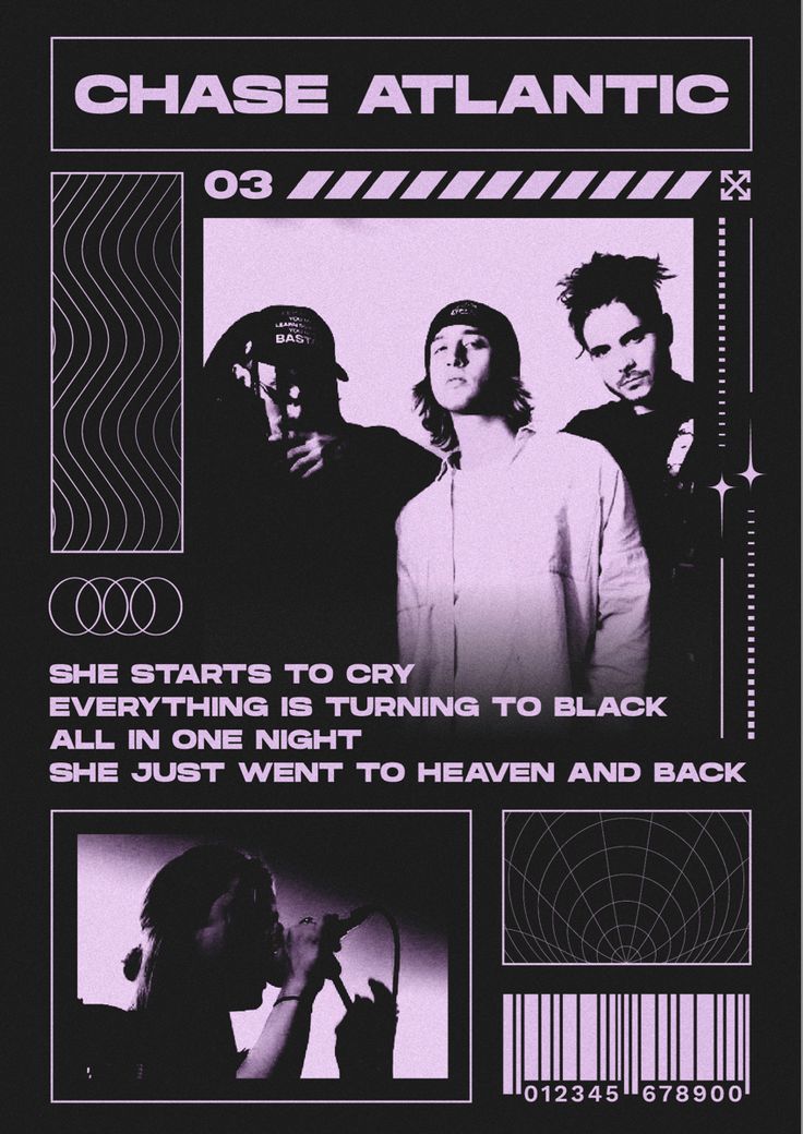 the poster for chase atlantic's new album, which features images of people in black and