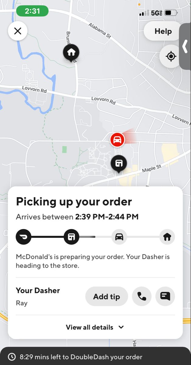 an iphone screen showing the location of two different locations in which you can pick up your order