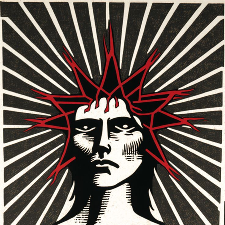 an image of a woman's face with red lines on her head and shoulders