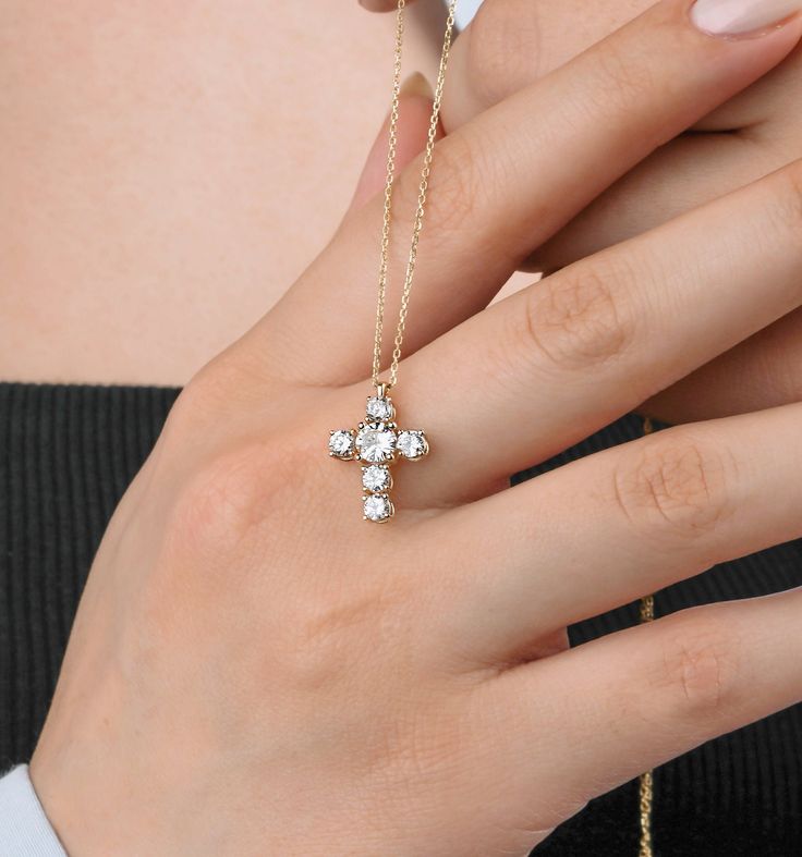 Mother Ring, Cross Accessories, Minimalistic Necklace, Diamond Cross Necklace Gold, Minimalistic Jewelry, Diamond Cross Necklace, Cross Jewelry Necklace, Religious Cross, Jewelry Dainty