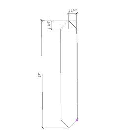 a drawing of a tall pole with measurements