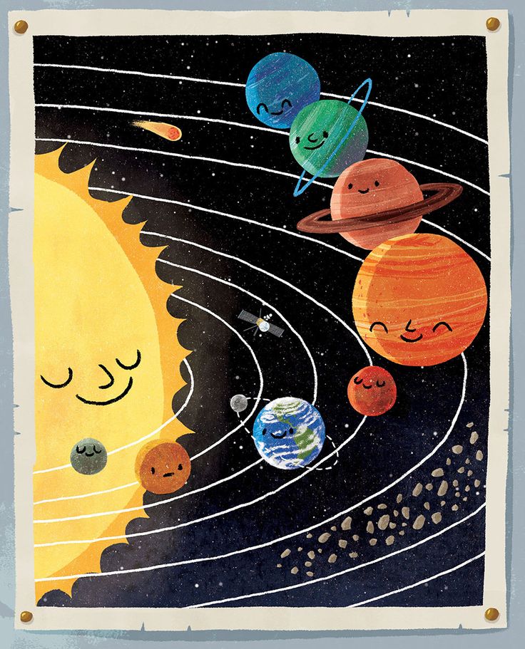 the solar system is depicted in this children's book cover art print by person