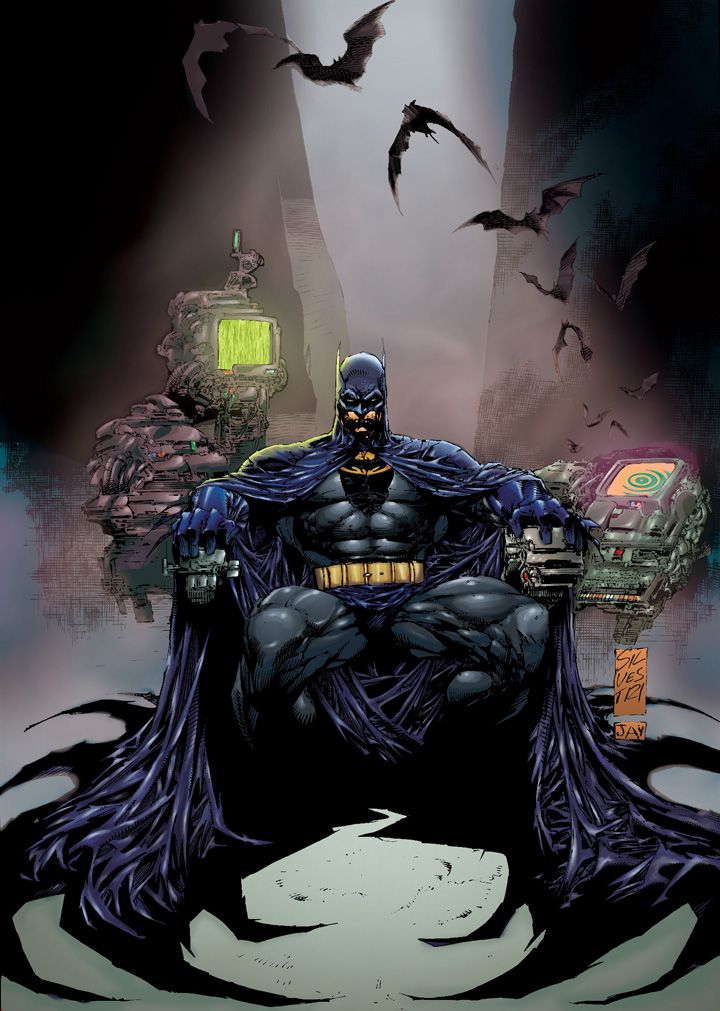 batman sitting in the dark with his hands on his knees