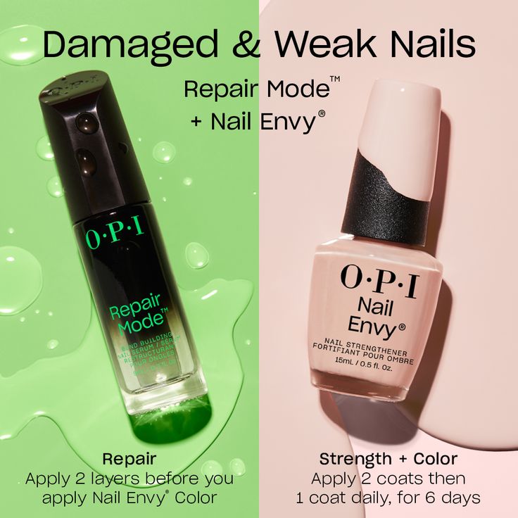 ✨ DAY 7 of 30 Days, 30 Ways to healthier hair and nails! ✨ Nail Recovery Mode: Activated! ��💪 Try OPI Dream Rou-Team* for ultimate nail revival for damaged and weak nails. Repair Mode works its magic, restoring 99% of nail keratin, while Nail Envy creates a powerful shield for 95% stronger nails. 🛠️ *When used as directed. #OPINailEnvy #OPIRepairMode #OPI #NailCare #healthynails #strongnails #naturalnails #damagednails #weaknails #nailrepair Opi Repair Mode, Damaged Nails Repair, Nails Repair, Opi Nail Envy, Stronger Nails, Nail Serum, Weak Nails, Nail Repair, Damaged Nails