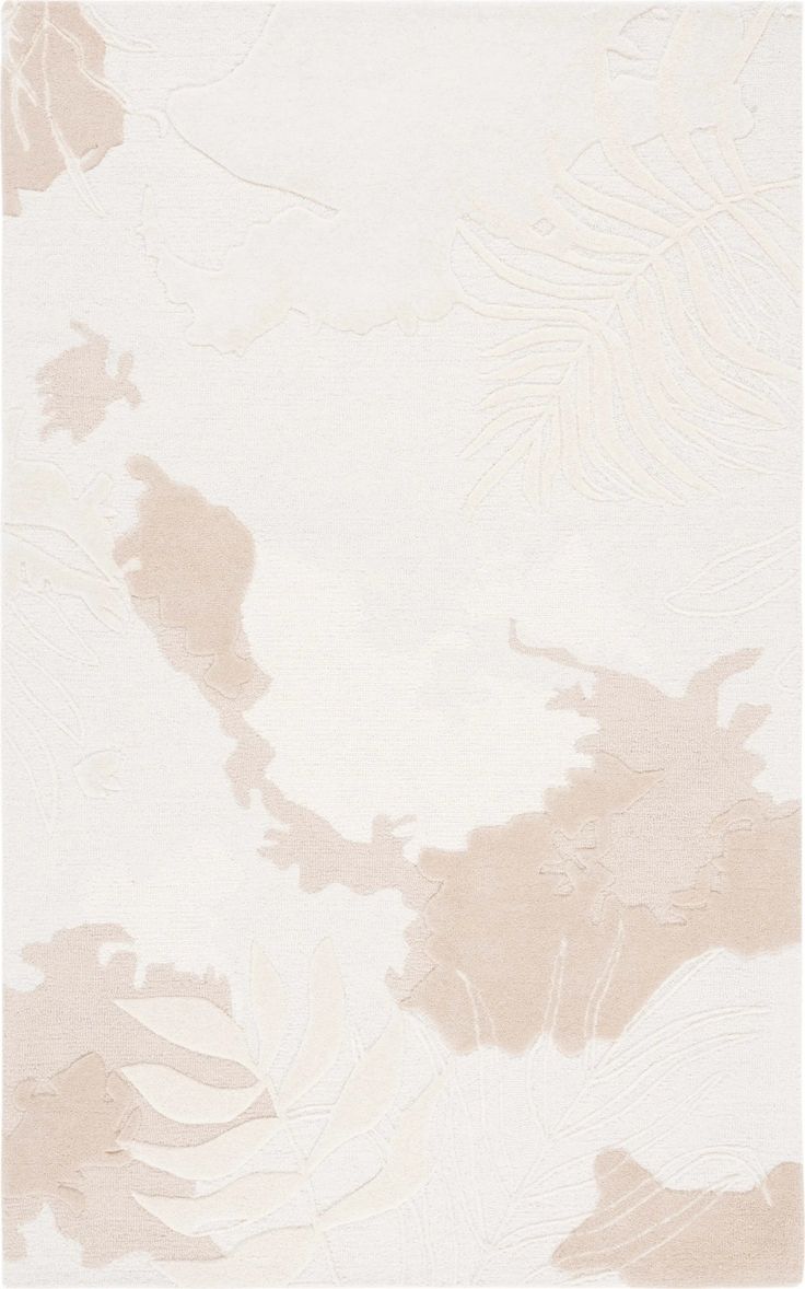 a beige and white wallpaper with leaves on the top, in an abstract pattern