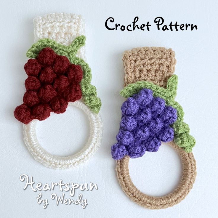 two crocheted rings are sitting next to each other