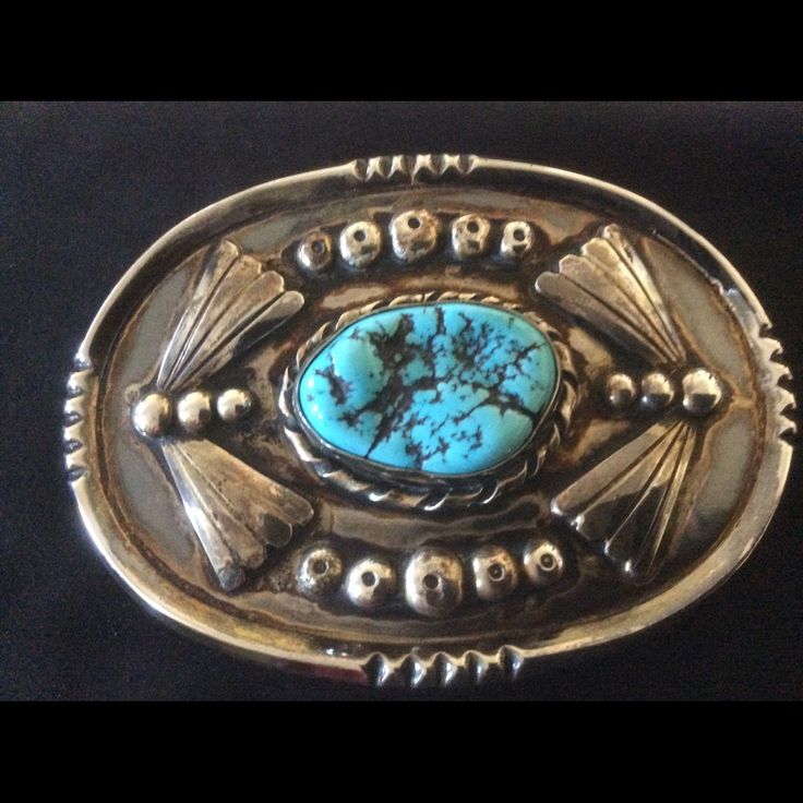 Vintage, Hand Crafted, Solid, Heavy Belt Buckle The Box Bought In. Turquoise Belt Buckle, Turquoise Belt, Silver Turquoise, Belt Buckle, The Box, Blue And Silver, Belt Buckles, Hand Crafted, Color Blue