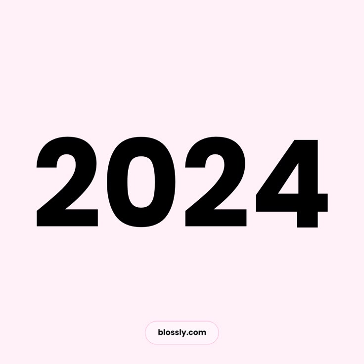 the number twenty four is shown in black on a light pink background, with the words'2024'below it