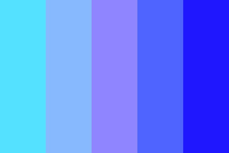 blue and purple color swatches from the side by side, with different shades to each other