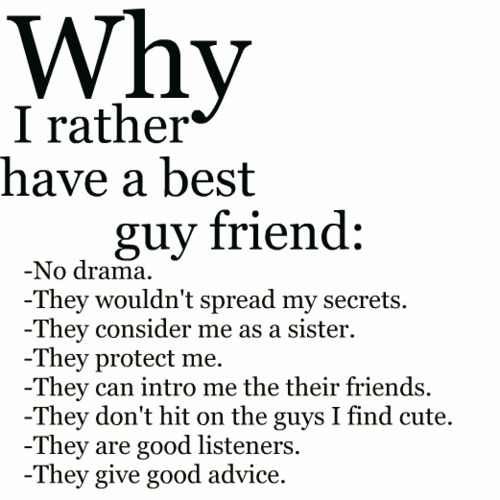 an advertisement with the words why i rather have a best guy friend