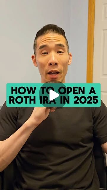 a man holding up a sign that says how to open a roth irr in 2055