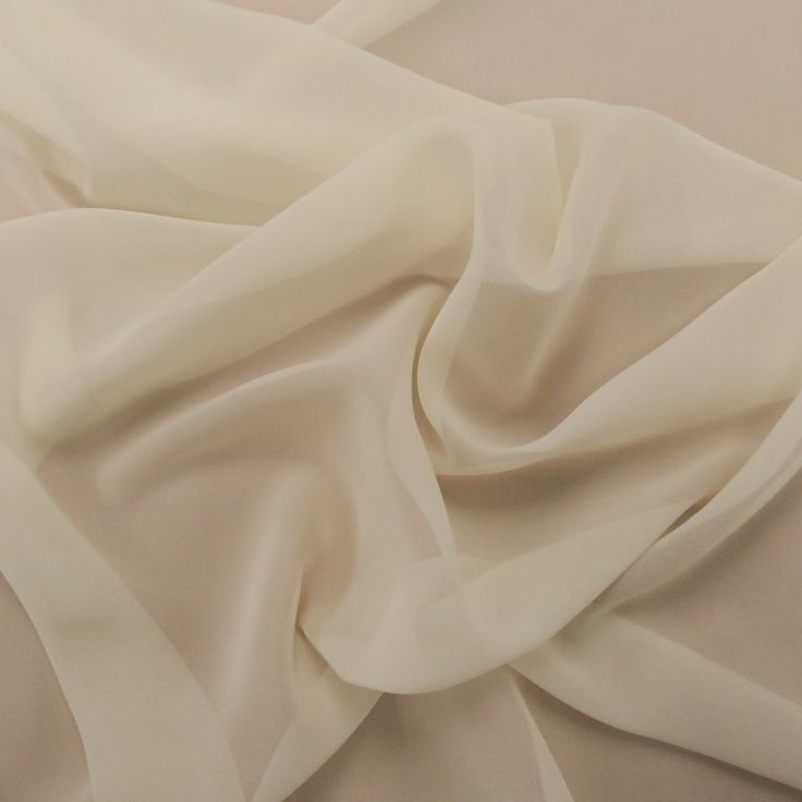 Silk Georgette Chiffon Fabric 54 Ivory Solid 10mm 100% Silk - Rex Fabrics Collection Moodboard, 2025 Trends, Ties Mens Fashion, Silk Chiffon Fabric, Shirting Fabric, Dress Alterations, Designer Studio, Silk Tulle, Bridal Fabric