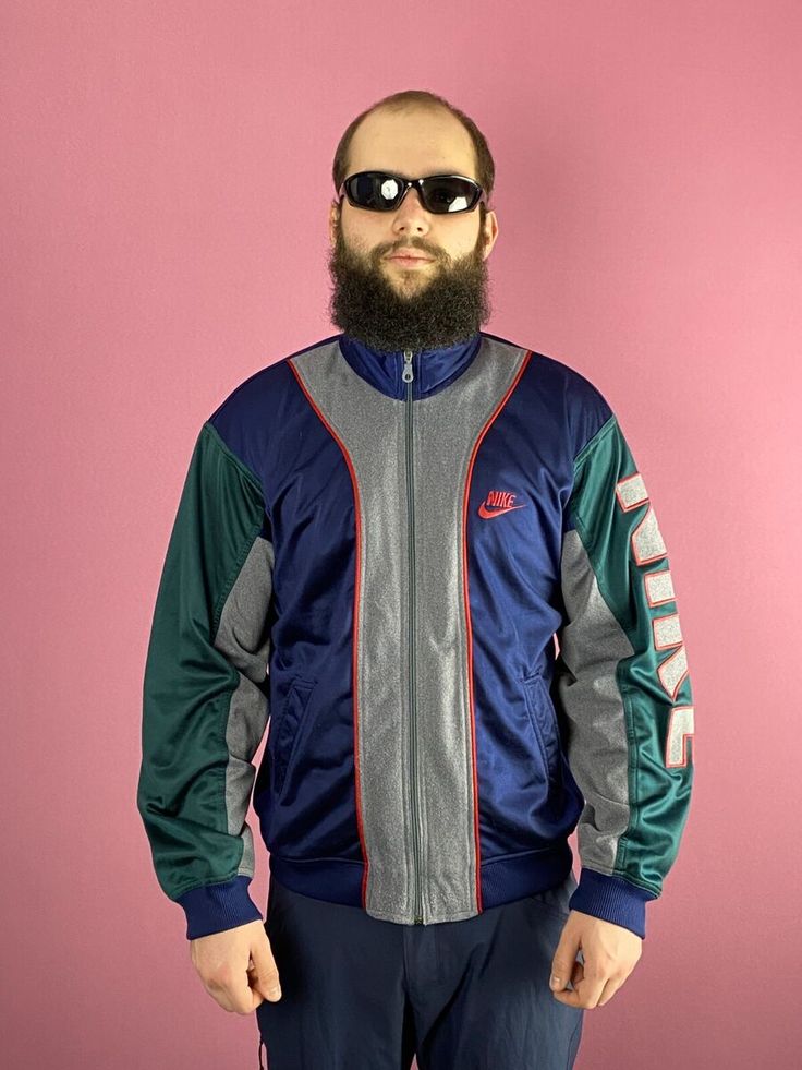 90s Nike Big Spell Out Vintage Men's Track Jacket - Size M Streetwear Retro | eBay 90s Nike, Track Jacket, Sweater And Shorts, Sport Pants, Used Clothing, Track Jackets, Vintage Men, Vest Jacket, Mens Jackets