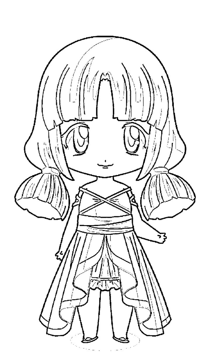 an anime character with long hair and big eyes, in black and white coloring pages