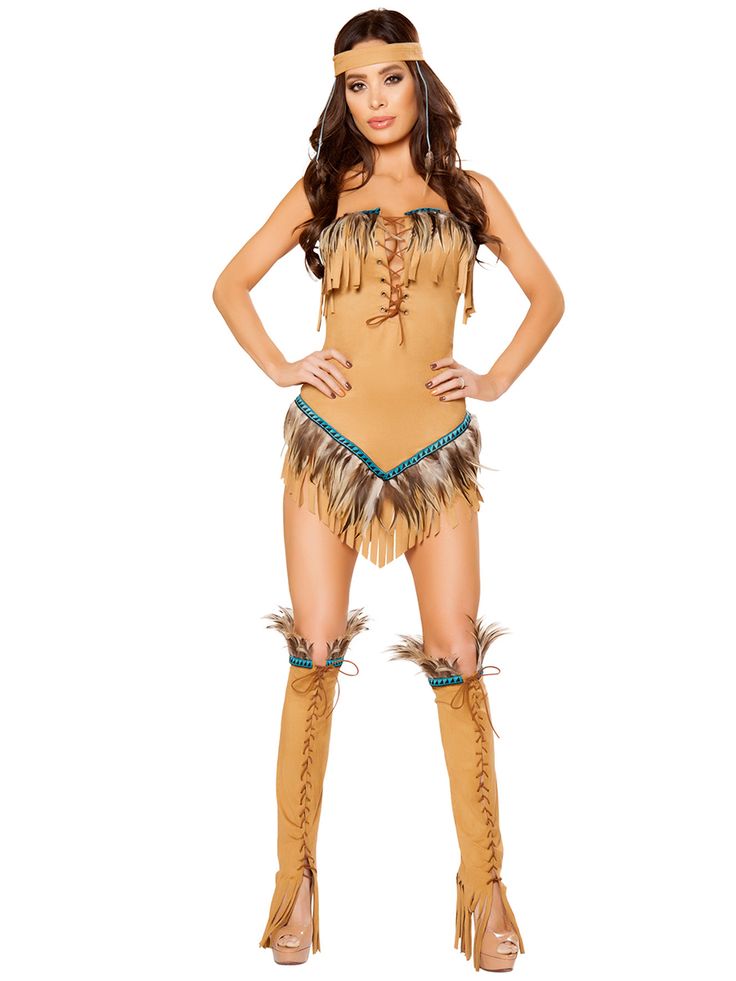 Make a statement with this seductive native american-inspired costume for women. show off your style and grace in this comfortable and flattering costume, perfect for any costume party. Ivy Costume, Pocahontas Halloween, Costumes Dresses, Native American Halloween Costume, Frozen Costume, Birthday Themes For Adults, Spicy Lingerie, Birthday Outfit For Teens, Halloween Fancy Dress