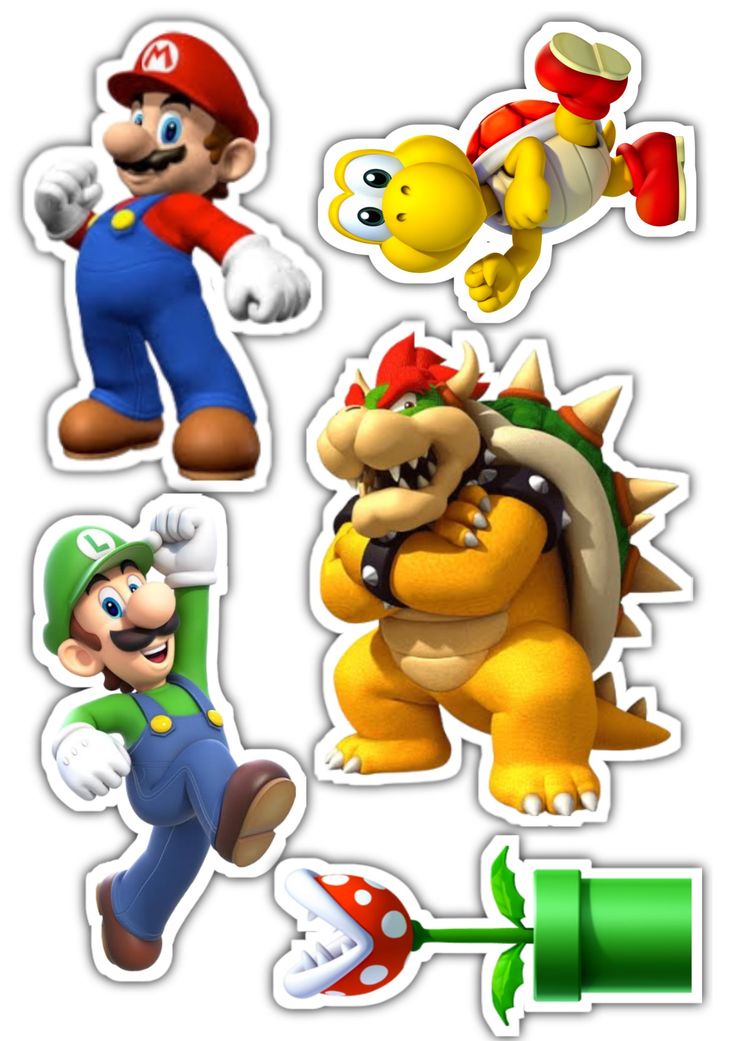 the mario and luigi stickers are all in different shapes, sizes, and colors