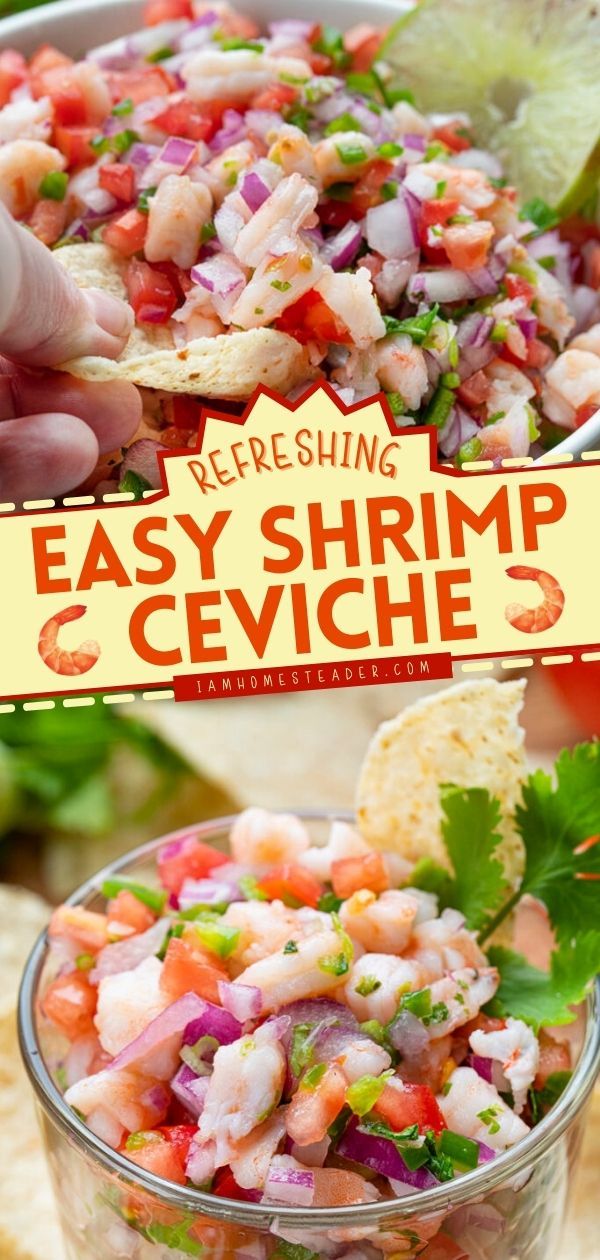 the shrimp ceviche is ready to be eaten