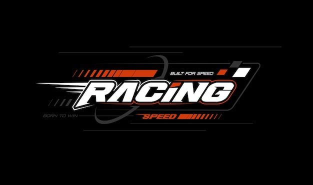 the racing logo on a black background