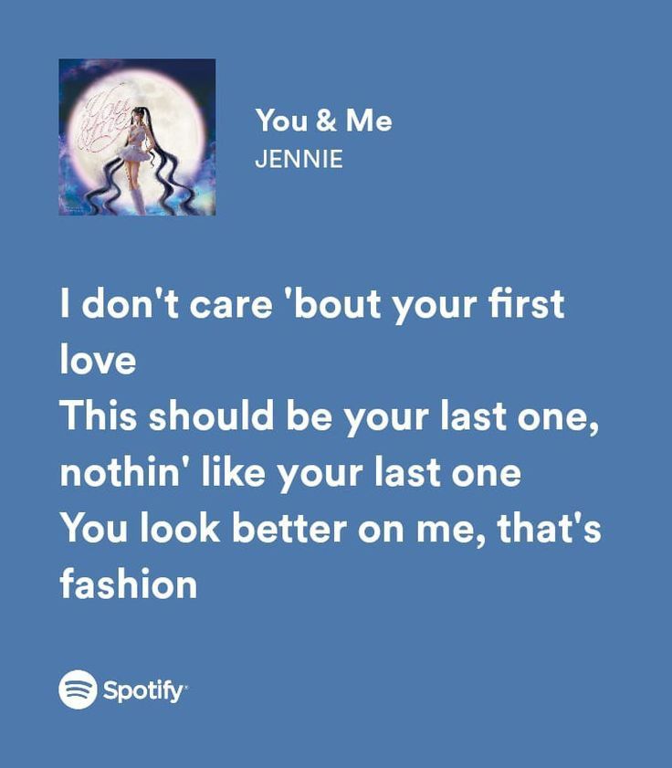 a blue background with the words you & me jennyie on it and an image of a