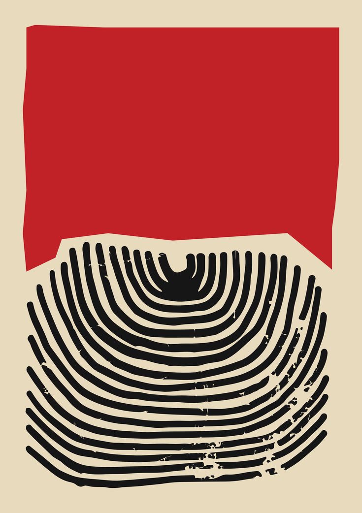 a red and black poster with an abstract design