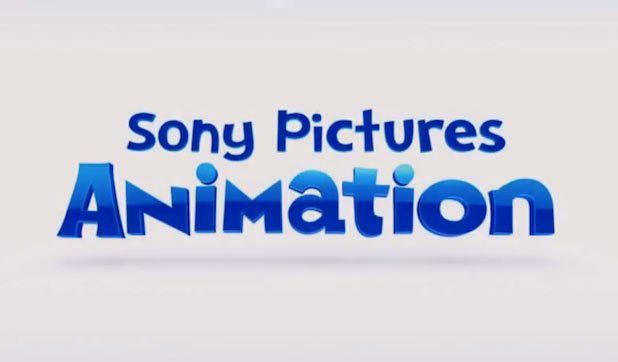 an animation logo with the words sony pictures animation written in blue on top of it