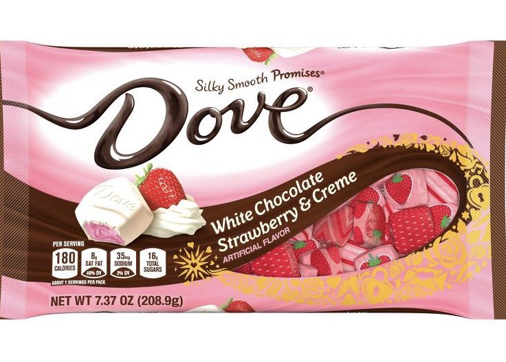 dove white chocolate strawberry and creme candy bar