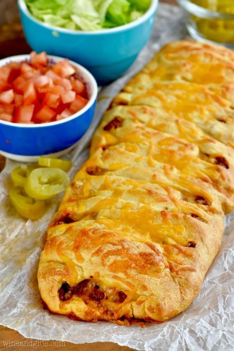 the bread has been cut into pieces and is ready to be served with other ingredients