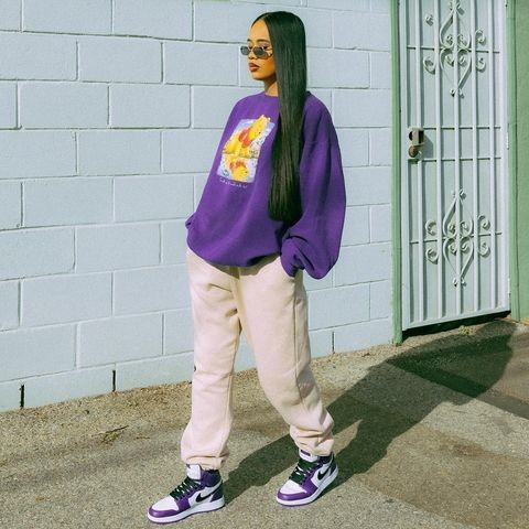 Court Purple Jordan 1 Outfit, Outfits With Air Jordans, Cute Outfits With Jordans, Jordan Outfits Womens, Jordan 1 Outfit Women, Jordan 1 Outfit, Air Jordan 1 Outfit, Jordan Outfit, Jordan Outfits