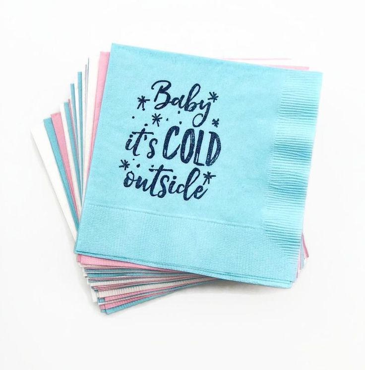 baby it's cold outside printed napkins on top of each other with stars