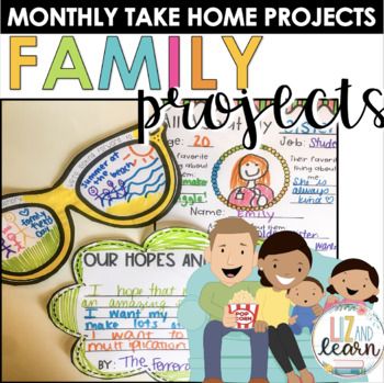 a family project with the words, families and their kids