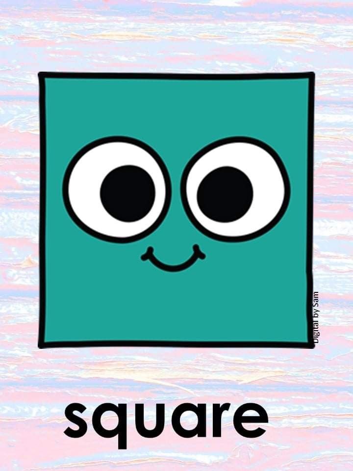 a square with eyes and the words square