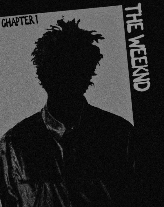 a black and white photo of a man with dreadlocks on his head, against a dark background