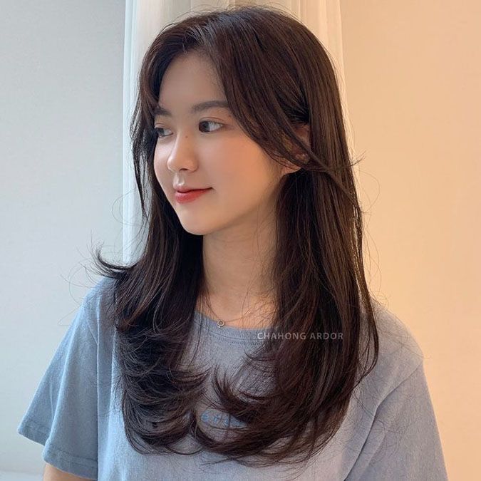 Korean Long Hair, Hair Style Korea, Edges Hair, Asian Short Hair, Shot Hair Styles, Haircuts For Medium Hair, Haircuts Straight Hair, Long Layered Hair, Lace Hair