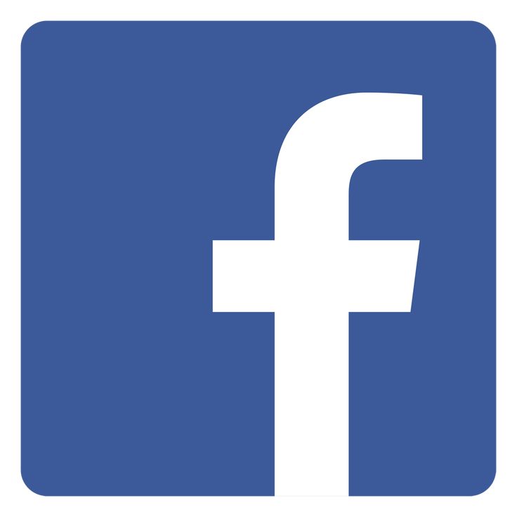 the facebook logo is shown in white on a blue square background with an arrow pointing to the right