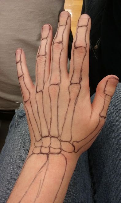 a person's hand with lines drawn on it and the palm in front of them