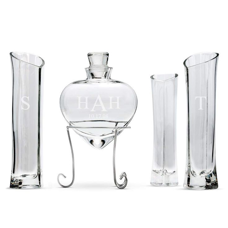 PRICES MAY VARY. Cost of engraving included! Press "Customize Now" to have your initials, date and monogram engraved onto the glass sand ceremony set. Large Heart Vases: 9 3/4" H Small Heart Vase: 8 1/2" H Metal Stand: 4 1/2" H The central bottle will accommodate approximately 3 lbs of sand(purchased separately) The heart unity sand ceremony is another way to make a sand ceremony even more meaningful. By adding a third vase you are able to add another symbolic element to this event. Incorporate Sand Wedding Ceremony, Wedding Sand Ceremony, Heart Shaped Vase, Sand Vase, Sand Ceremony Set, Sand Ceremony Wedding, Wedding Ceremony Unity, Church Wedding Flowers, Unity Sand Ceremony